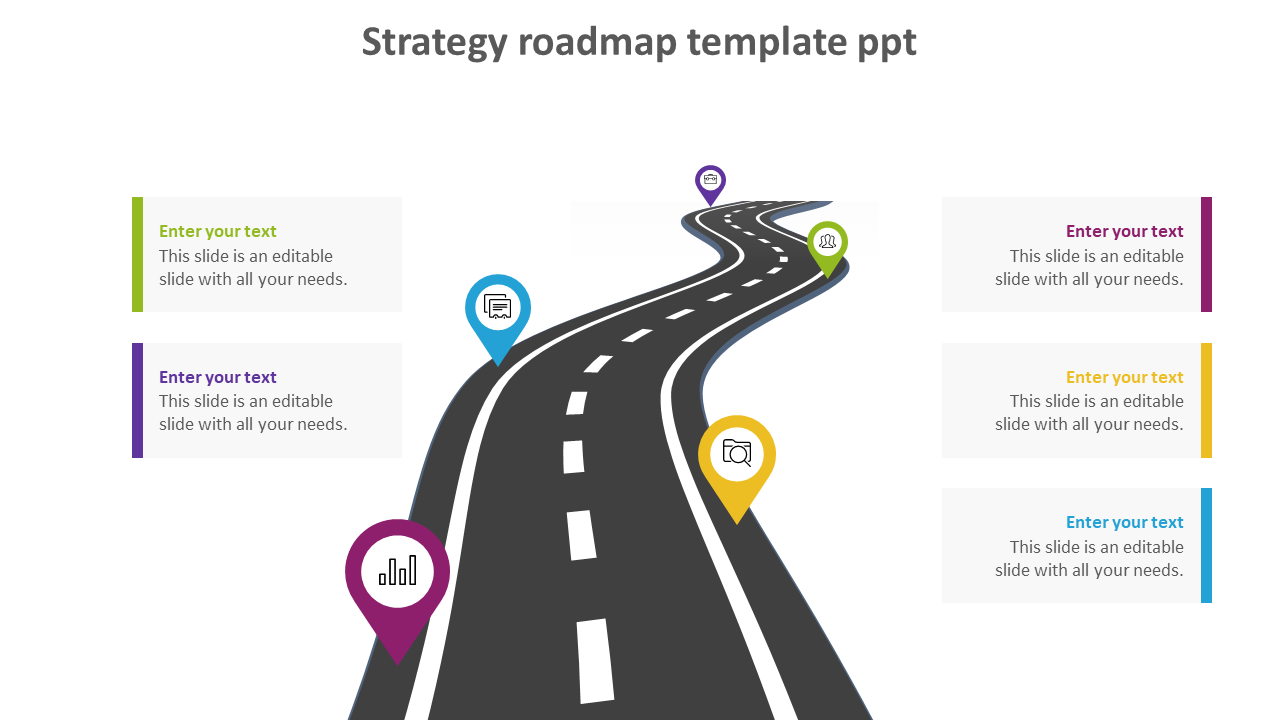 Concise Strategy Roadmap PPT Template and Google Slides